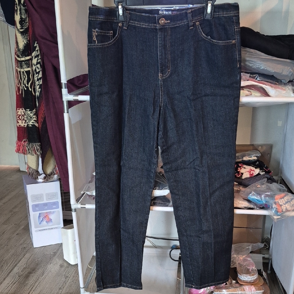 Style And Co. Denim Petite Indigo Straight Leg Jeans